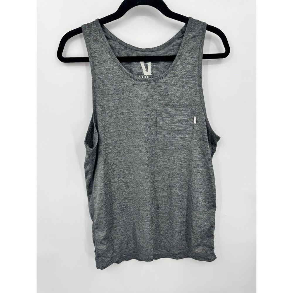 Vuori Tank Top Mens S Gray Heathered Pocket Performance Sleeveless